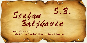 Stefan Baljković vizit kartica